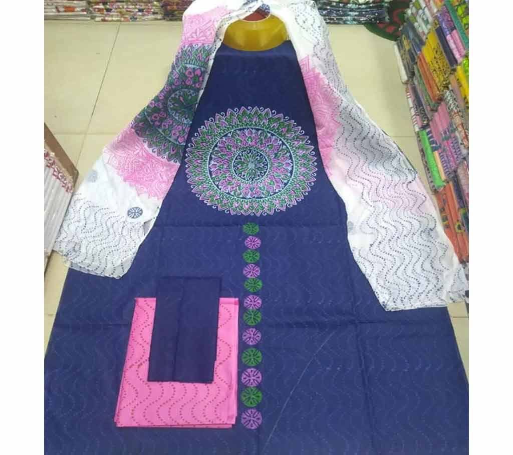 Rajdhani Voil Cotton Block Printed Shalwer Kameez for Women-15