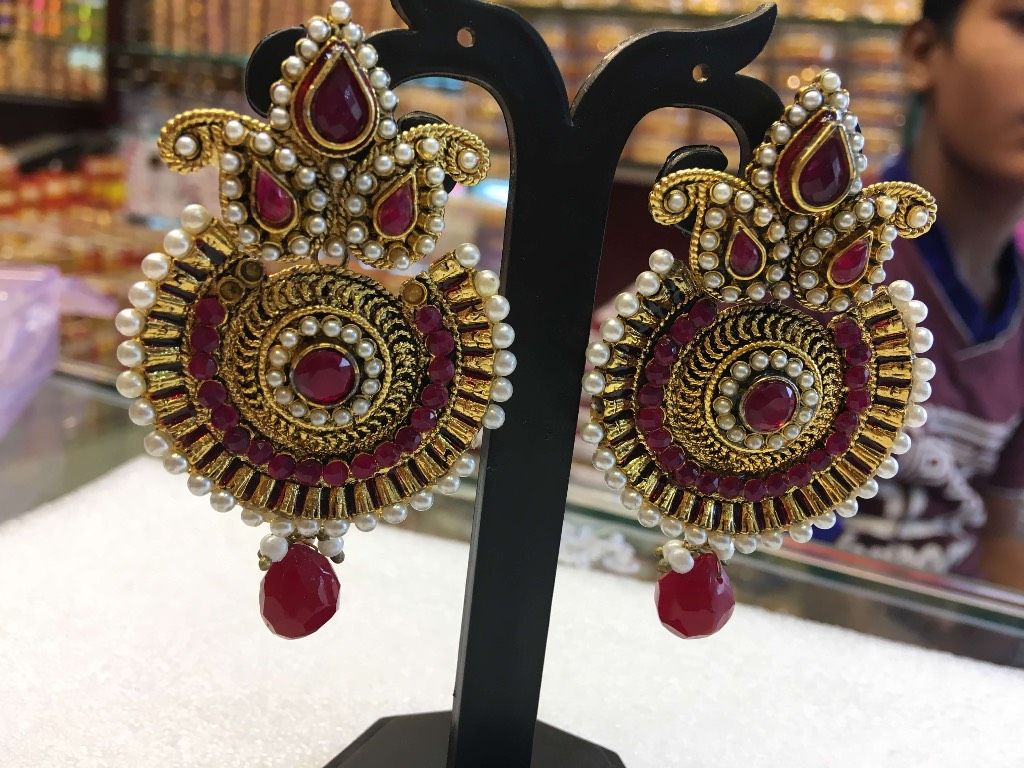 Stone & beads Setting earrings 