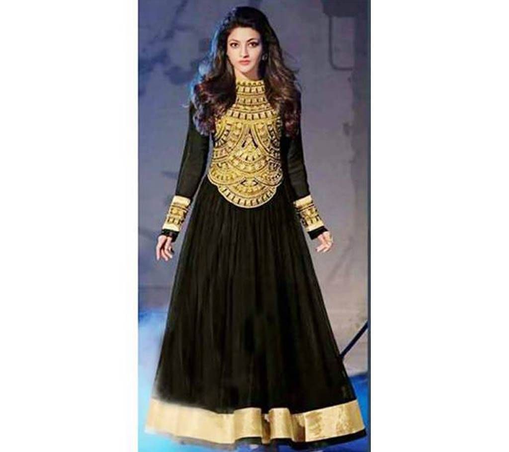 Un stitched Georgette embroidery long party suit- copy 