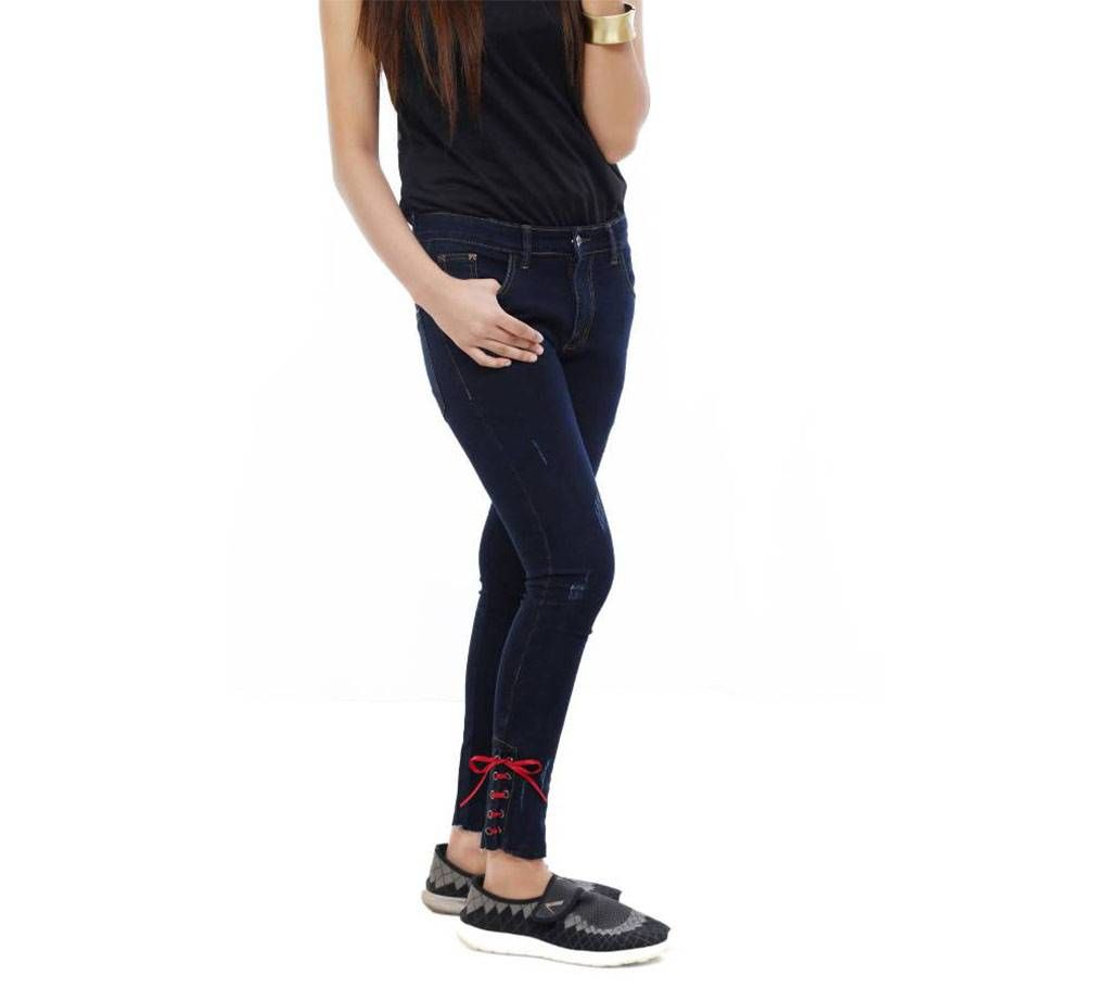 Ladies ankle high jeans pant 