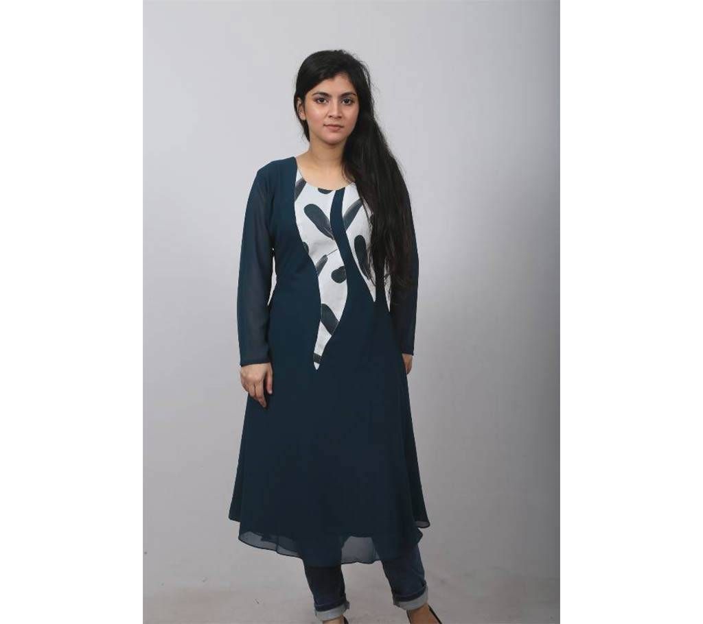 Navy Blue Georgette Kurti for Women