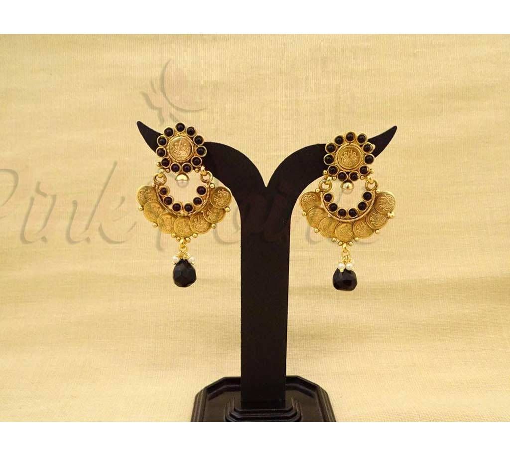 COIN BALI LAXMI JI SOUTH INDIAN COIN EARRINGS (by Pink Point - ER-2142-45)