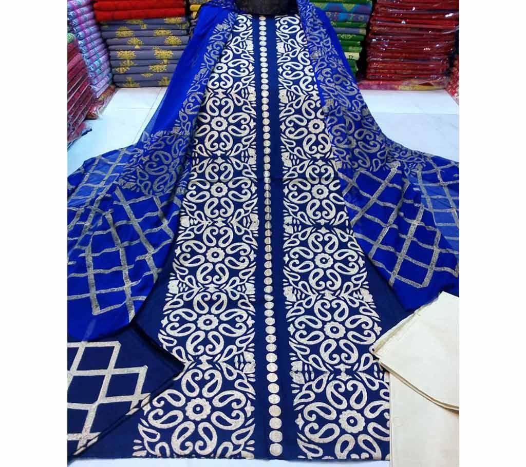 Unstitched Premium Block Design 3 Piece