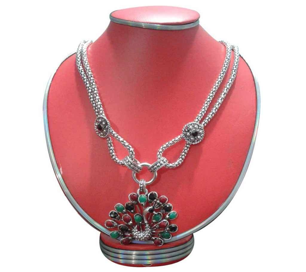 Peacock Shaped Multi color Setting Pendant