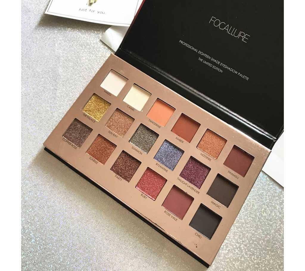 FOCALLURE Twilight 18 Colors Glitter Matallic Eyeshadow Palette Makeup Set for Beauty Drop Ship 10g - China Original