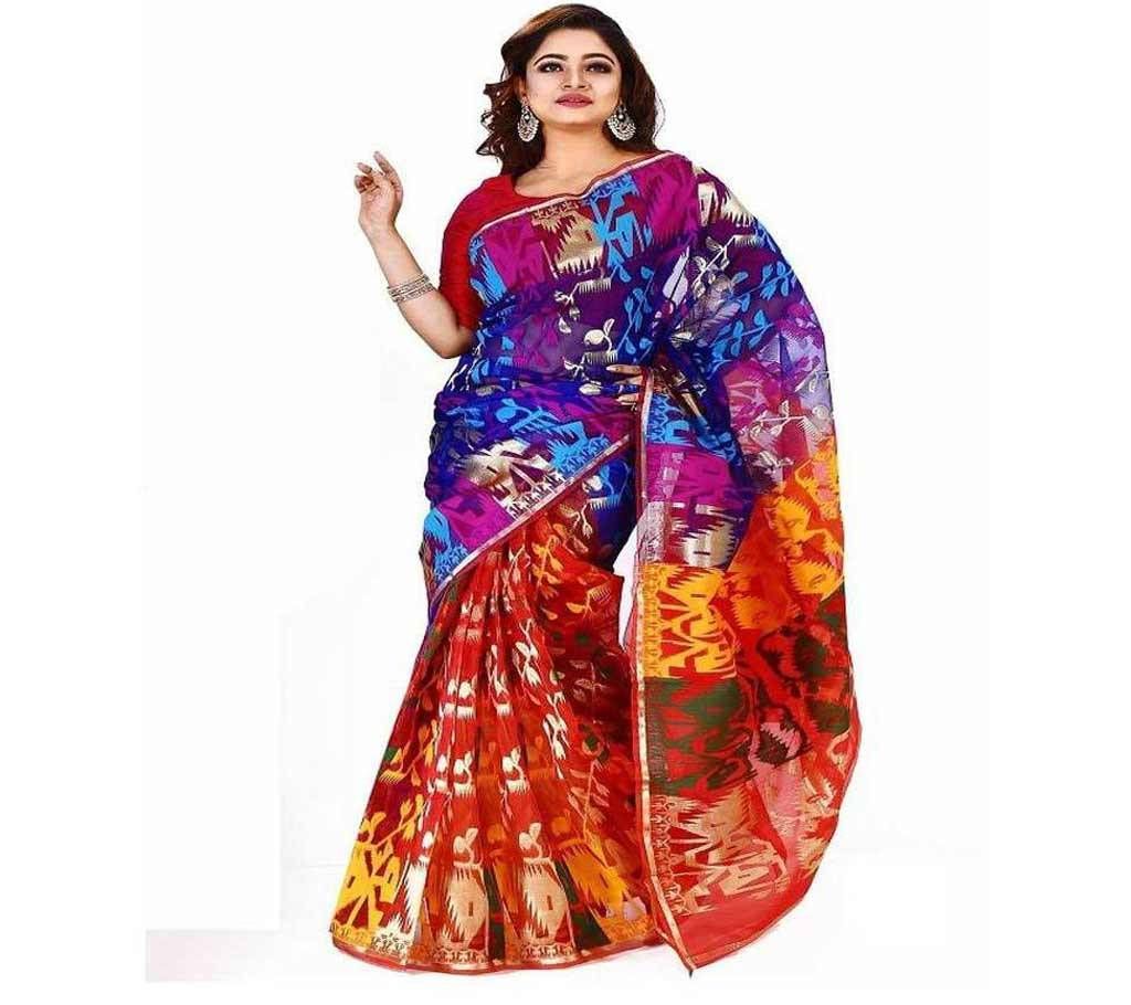 Moslin Jamdani Saree cotton work 