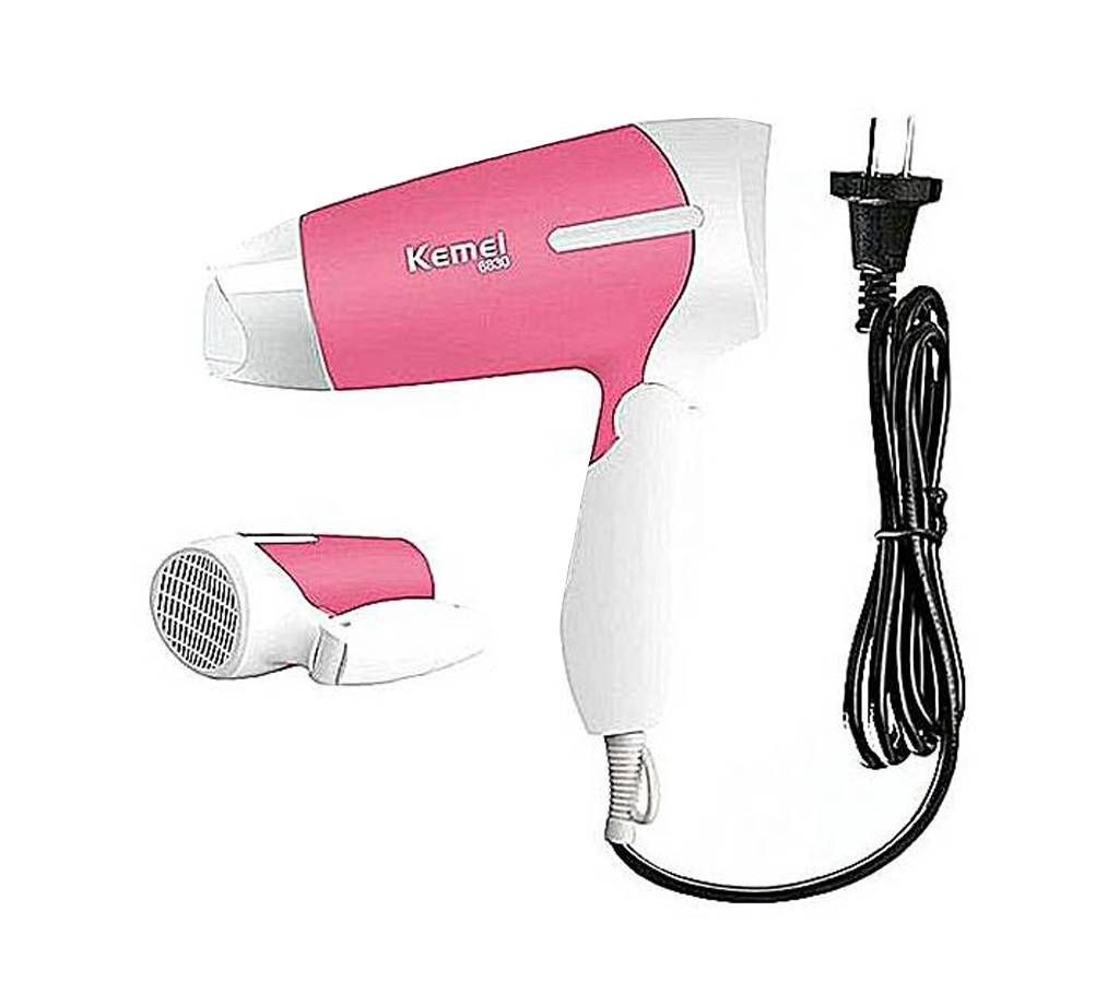 Kemei KM-6830 Hair Dryer for Women - White and Pink