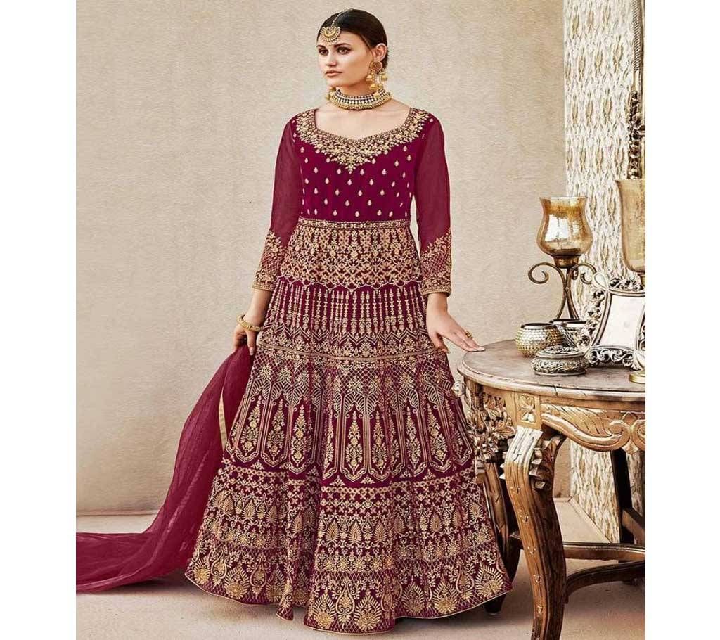 Un-stitched Georgette Velvet Long Anarkali Suit (Copy)