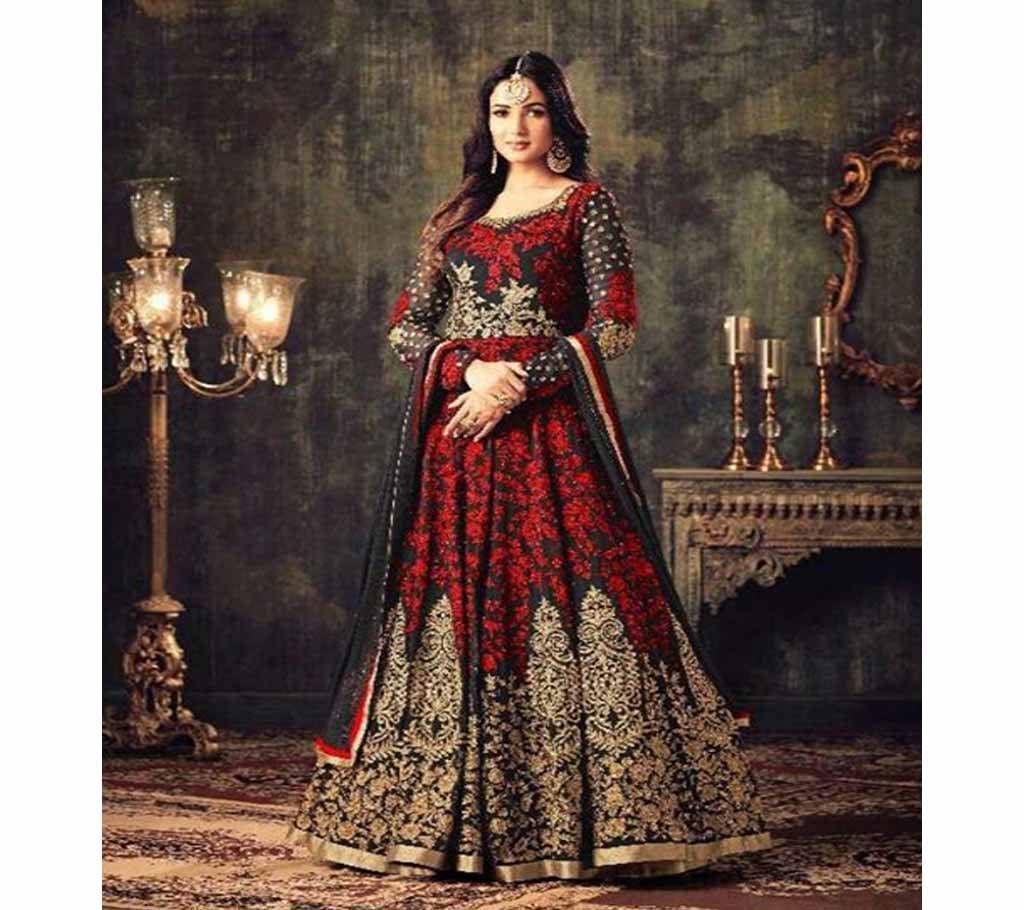 Maroon Semi-Stitched Georgette Gown For Women copy