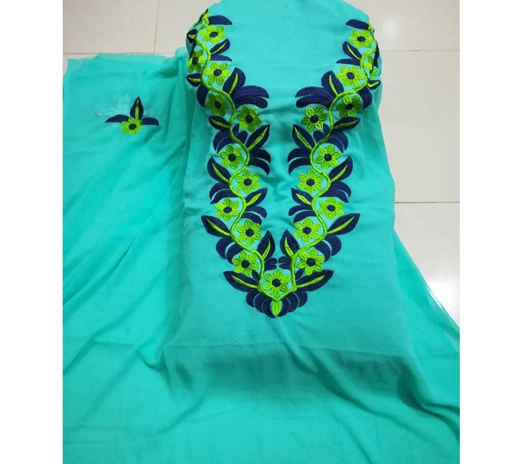 Unstitched Weightless Georgette Embroidery Single Piece Kurrti 