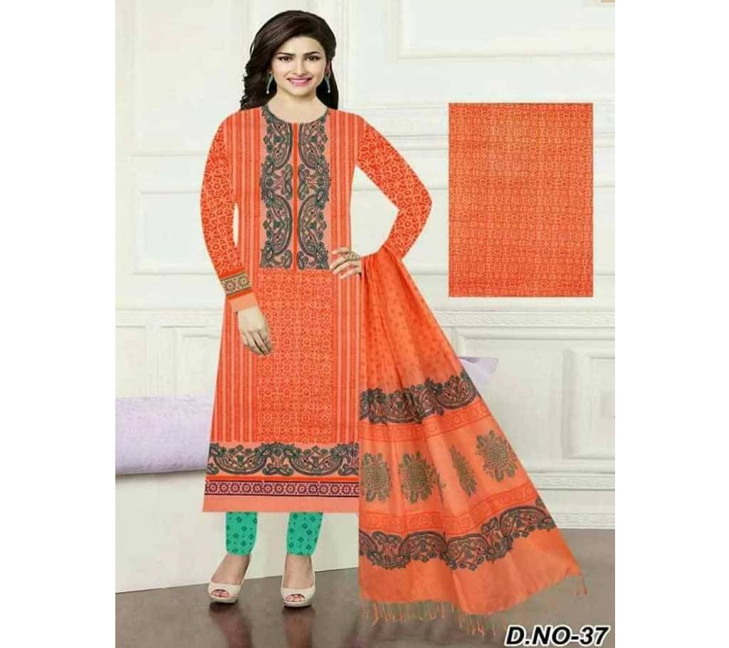 Un-stitched Rajdhani Voyel Cotton Block print Salwar kameez St block-917 - Copy