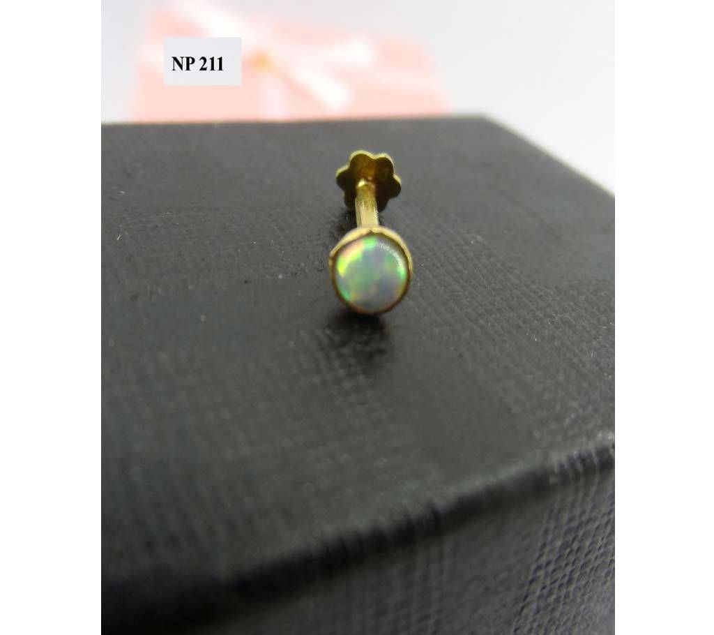 18K Opal Stone Nose pin