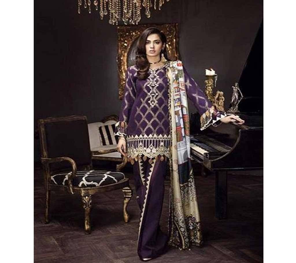Pure Cotton Print with Embroidery patches three piece copy