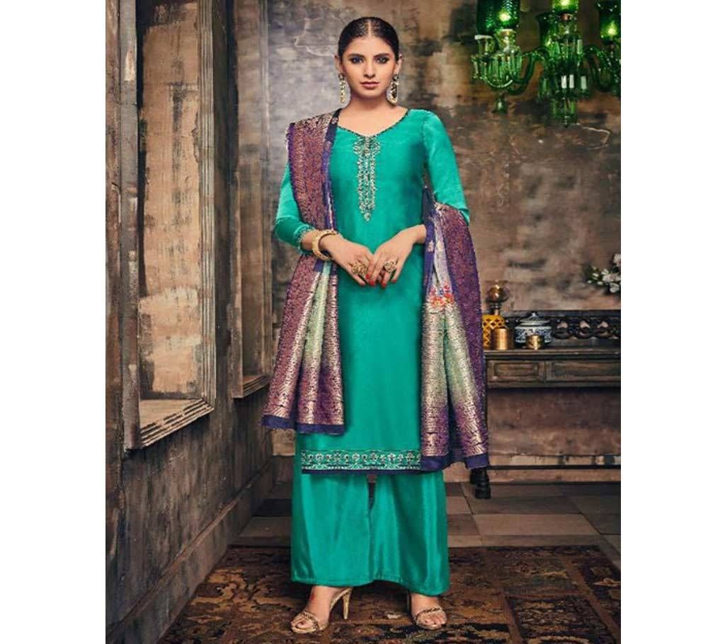 HANSA PRINT HUSNA BANARAS VOL 9 EXCLUSIVE COLLECTION OF SALWAR KAMEEZ DUPATTA SET ( ROYAL FIROZA )