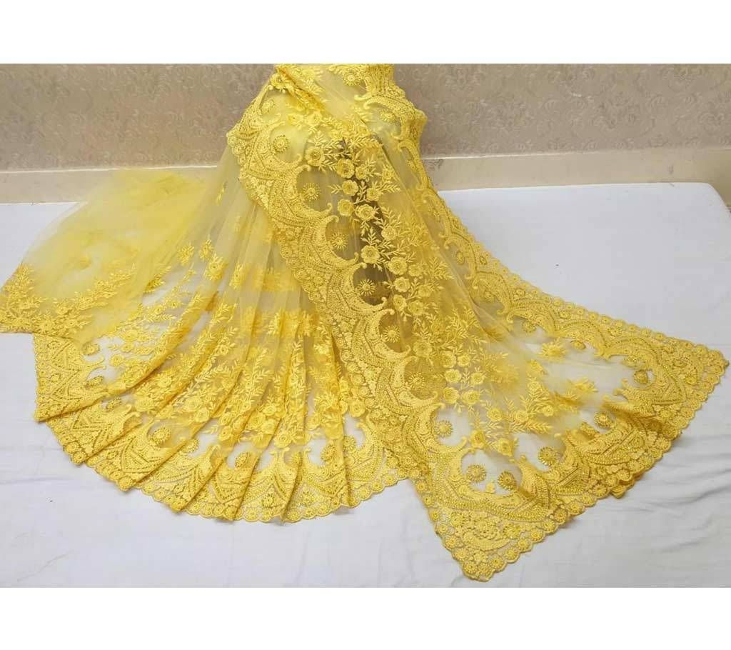 Gorgeous Party Saree- 01 Yellow Color