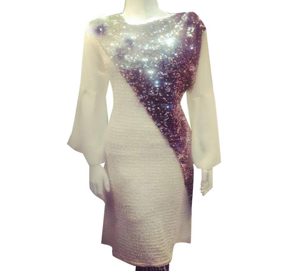 Stitched Georgette With Heavy Stone Tops 