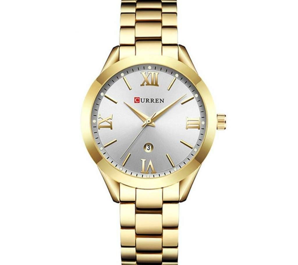 CURREN 9007 Women Top Brand Luxury Wrist Watch-Gold White