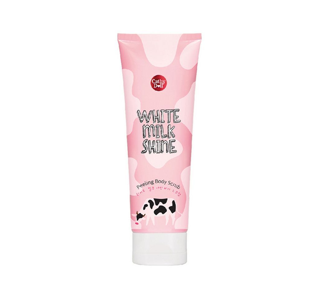 Cathy doll white milk shine peeling body scrub-320ml-Thailand 