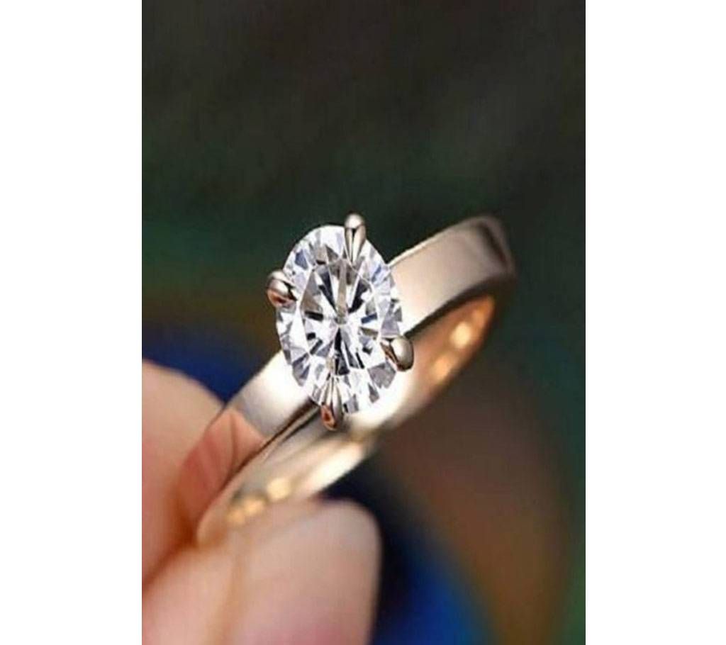 American Diamond Cut Ear Stone Set Finger Ring