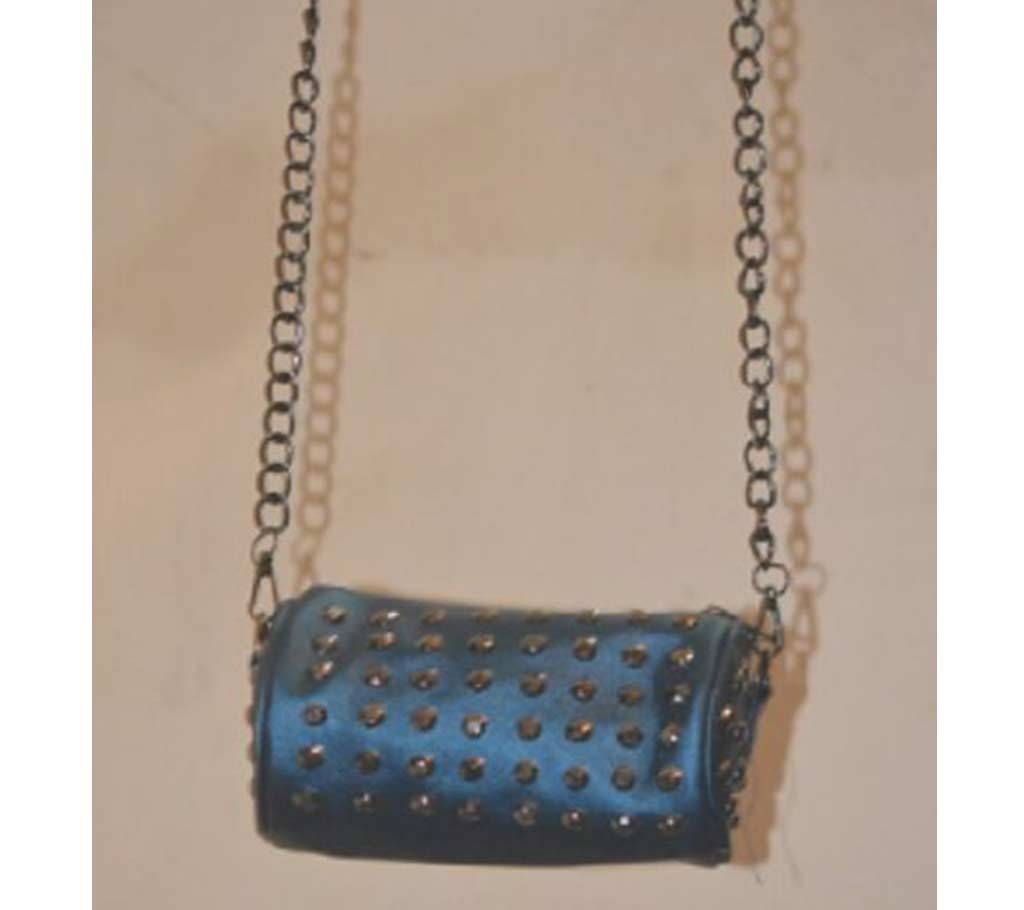 Blue Stone and Metal Clutch For Women hand bags