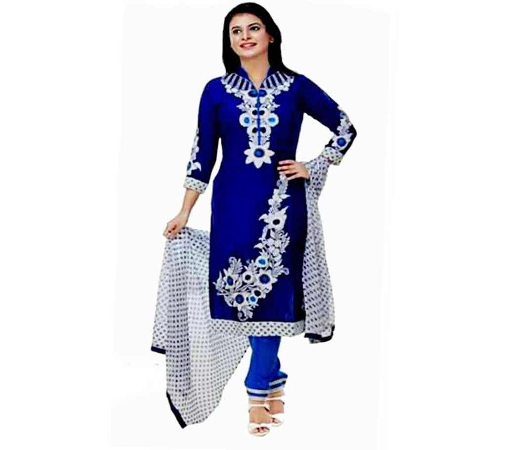 Unstitched Cotton Block 3Pcs 01 - Blue - ORP
