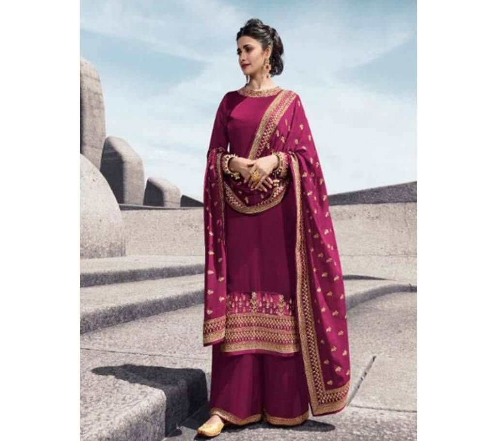 Unstitched Satin Georgette Salwar Kameez For women 