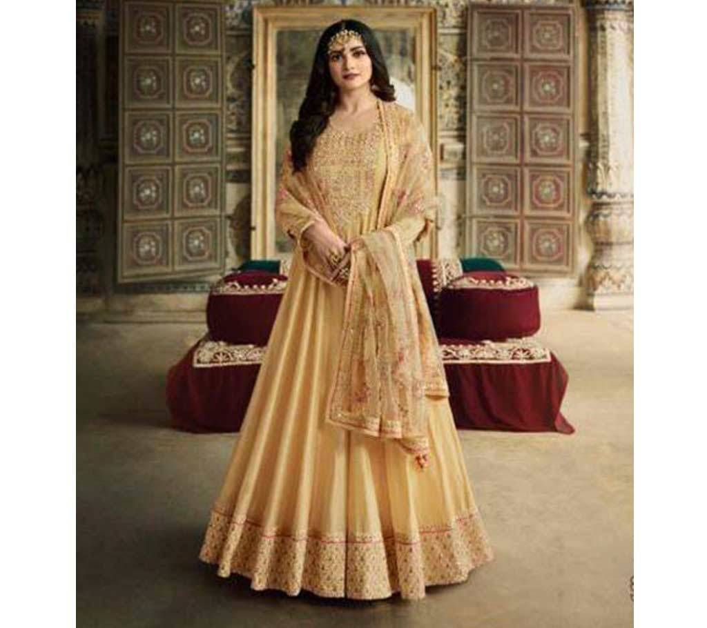 Indian Designer Unstitched Georgette Embroidery Gown 