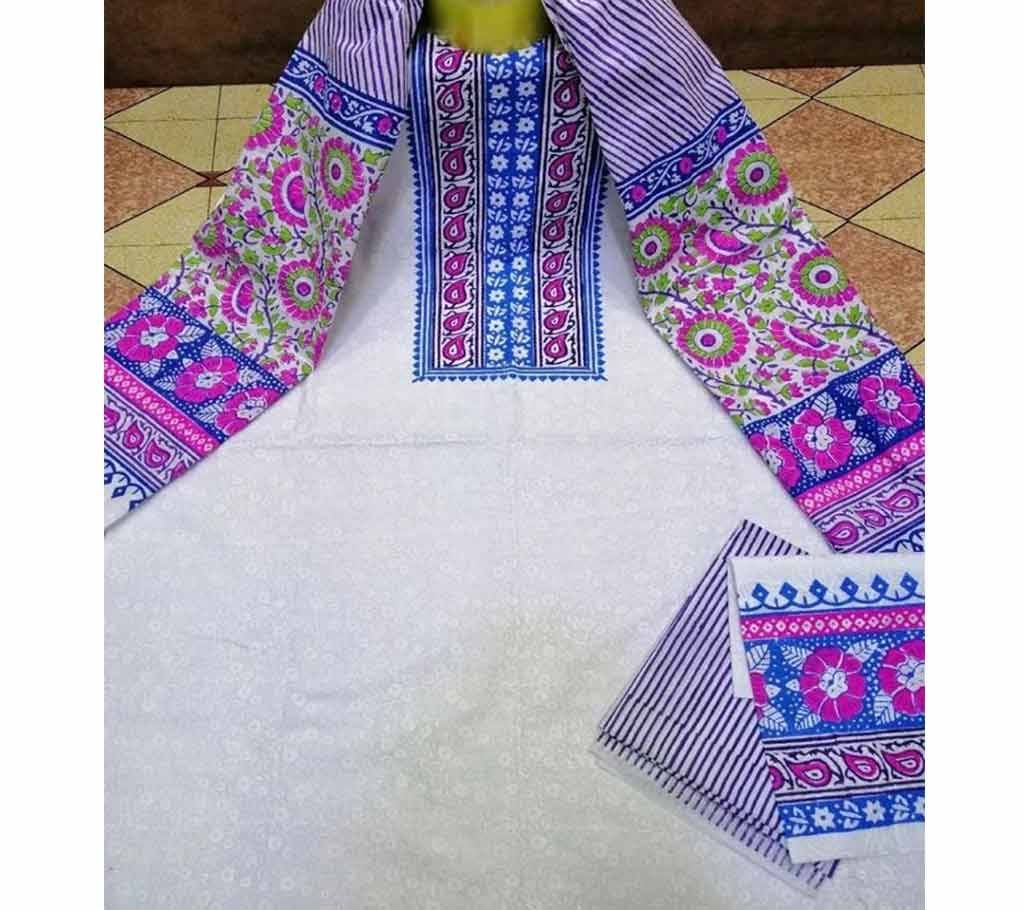 Unstitched 3 piece white