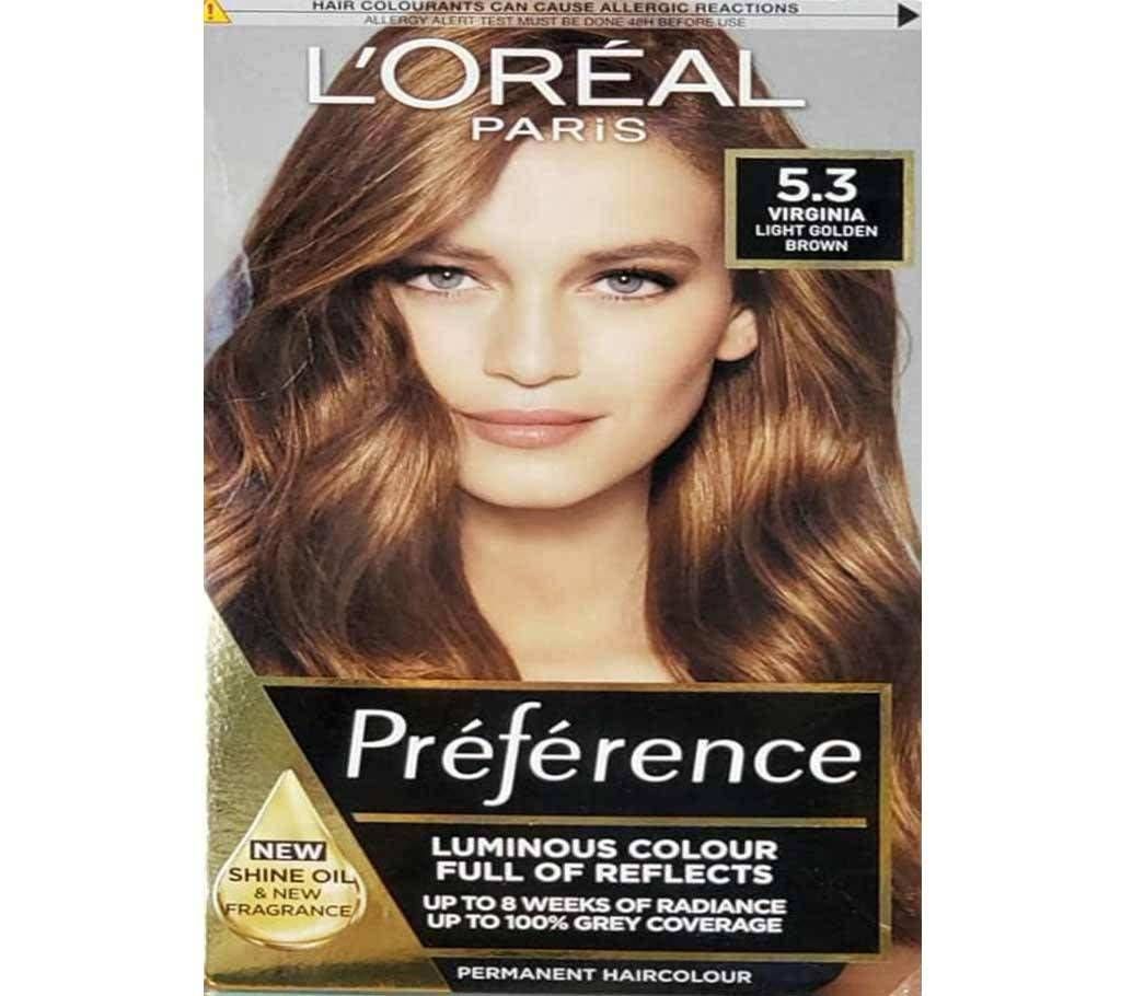 Loreal Paris Hair Color 5.3 Virginia Light Golden Brown-322g-France