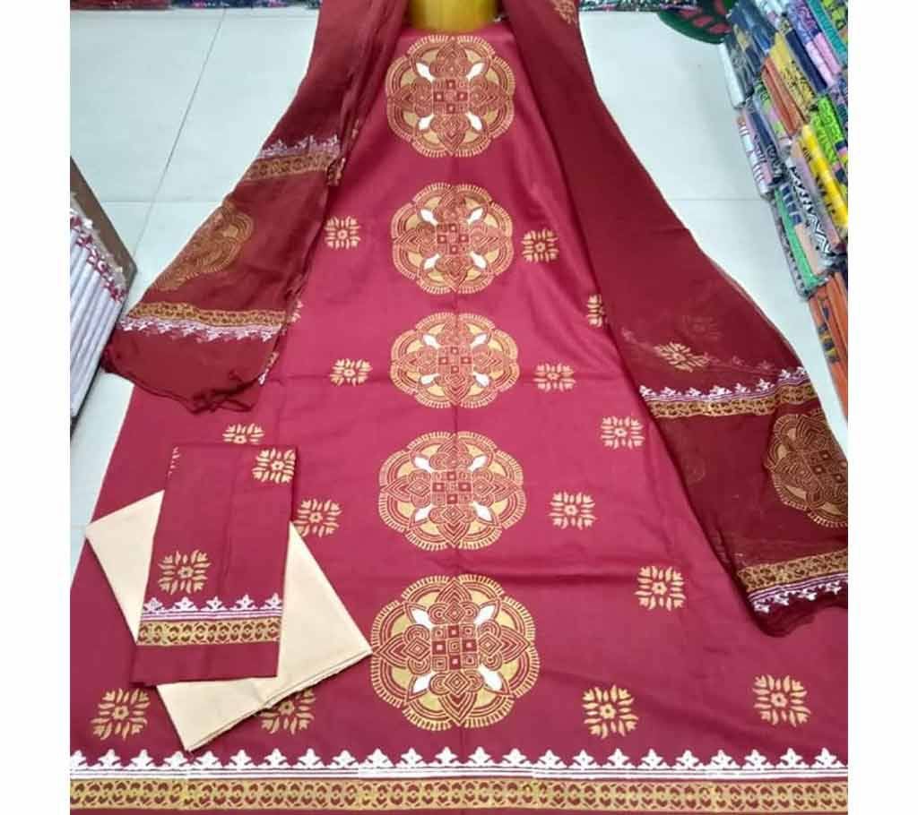 Rajdhani Voil Cotton Block Printed Shalwer Kameez for Women-16