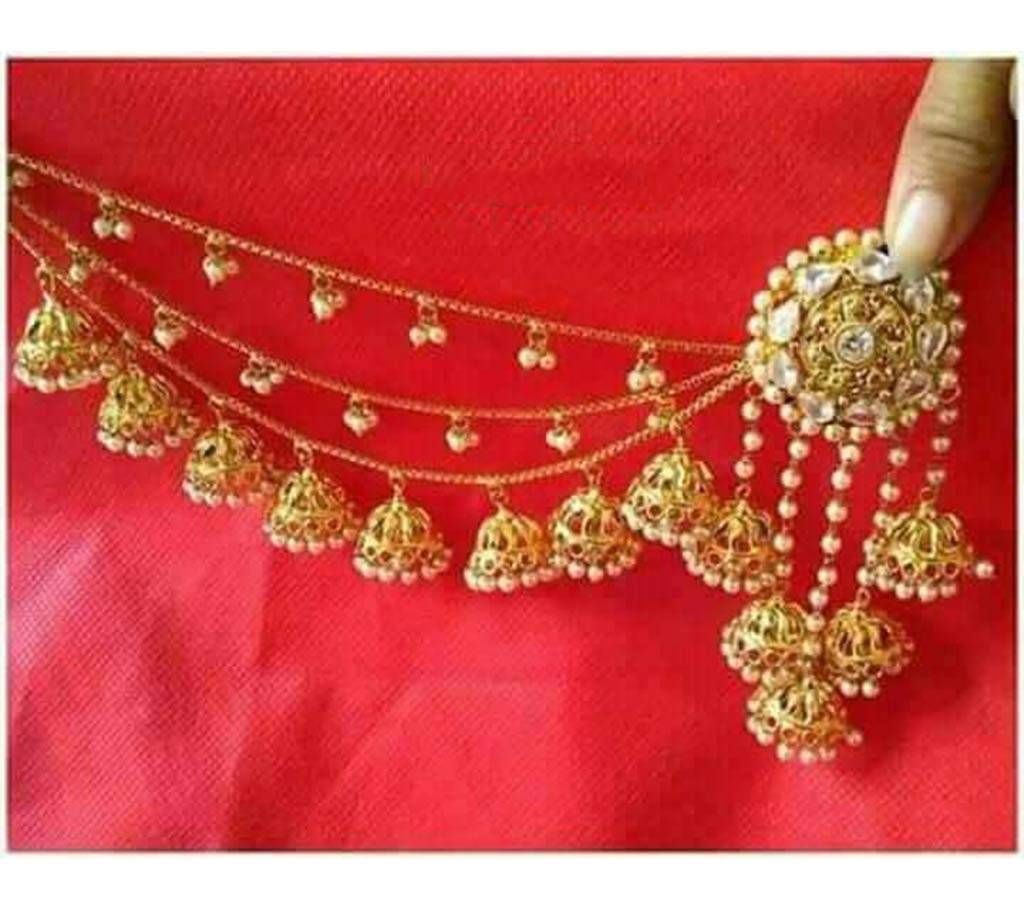 Gold plated earrings with jhumka 
