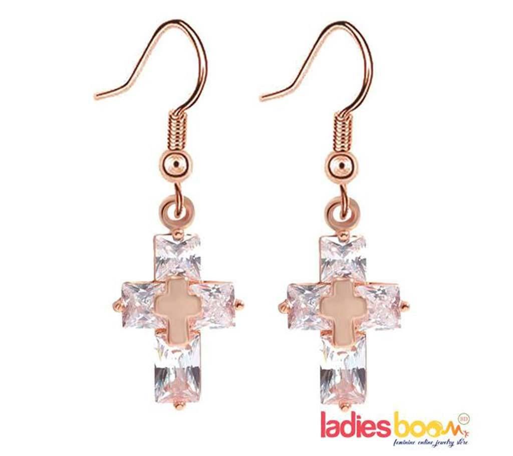 Cross Zircon Cross Earring