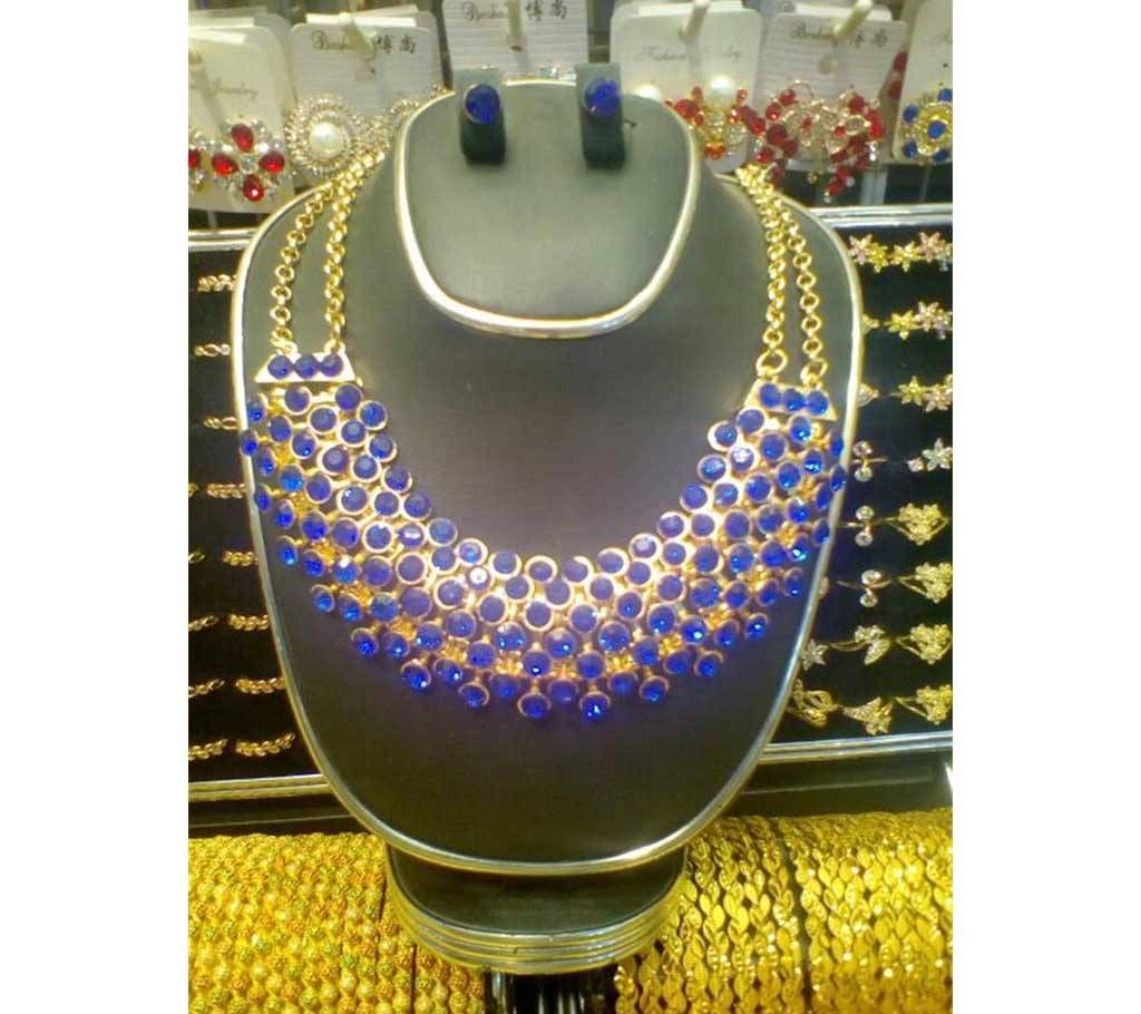 Blue Stone Crafted Necklace Set