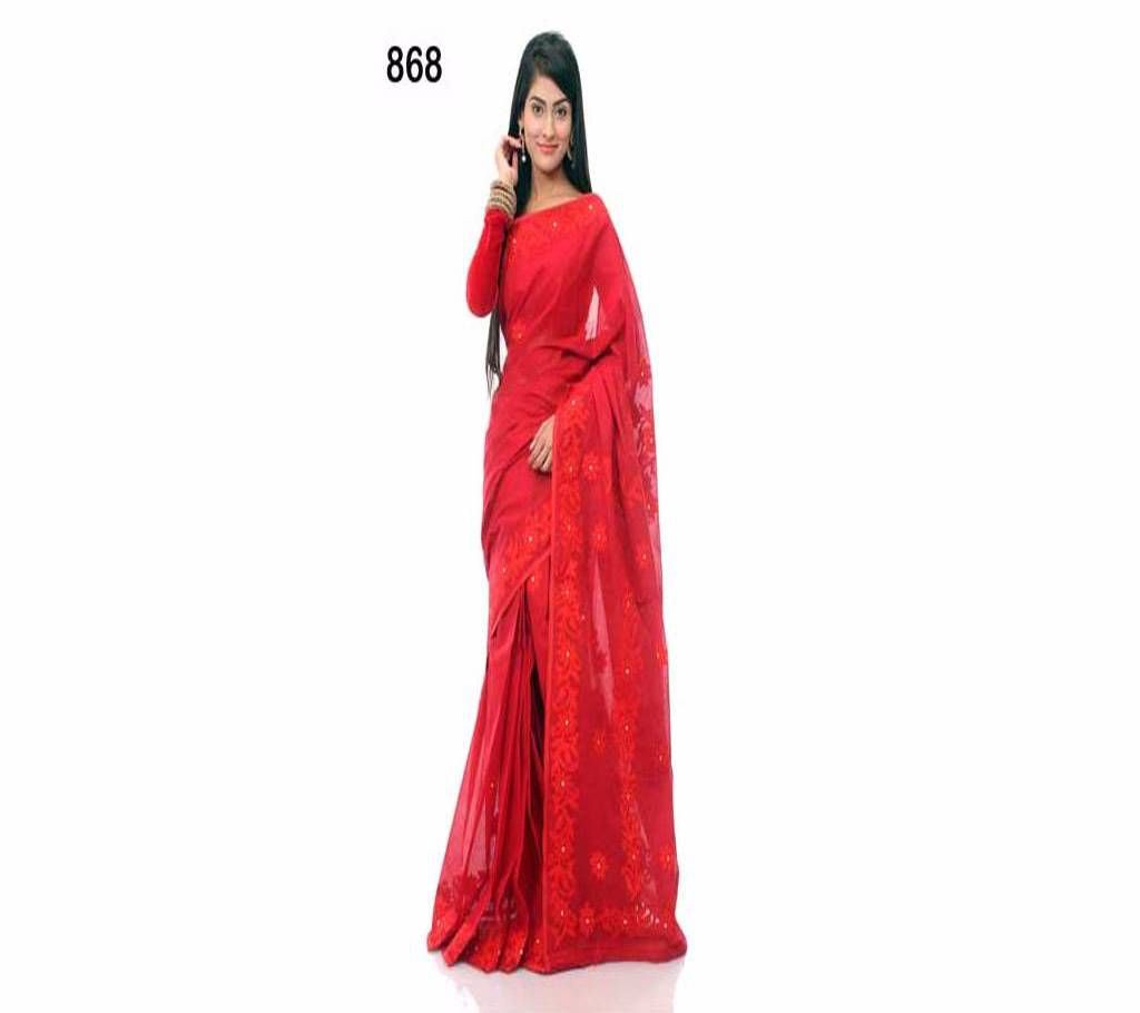 Pure Cotton Saree with Hand Embroidery & Applique