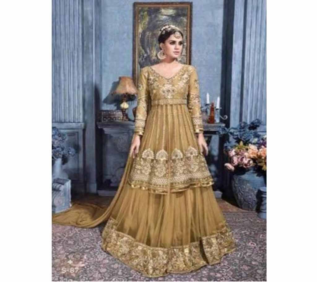 heavy embroidered net lehenga