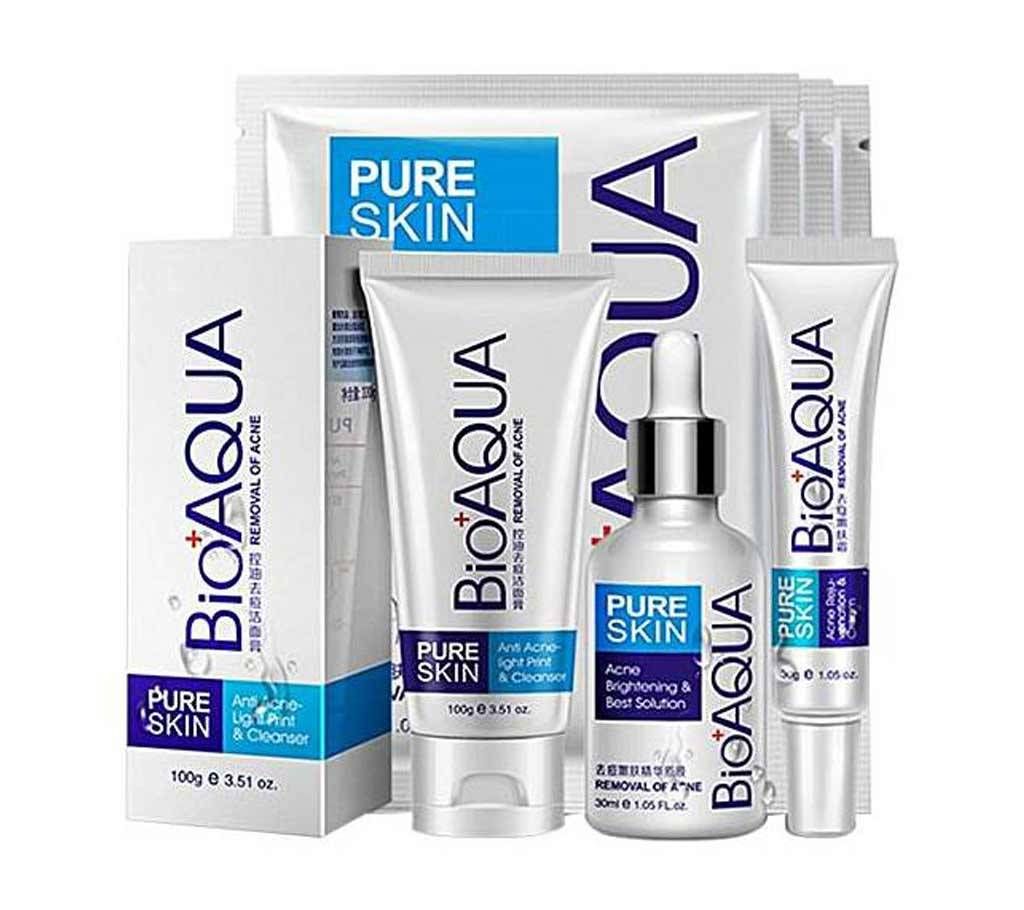 BIOAQUA Pure Skin Care Set (Creme+Serum+Cleanser+ 3mask) - China