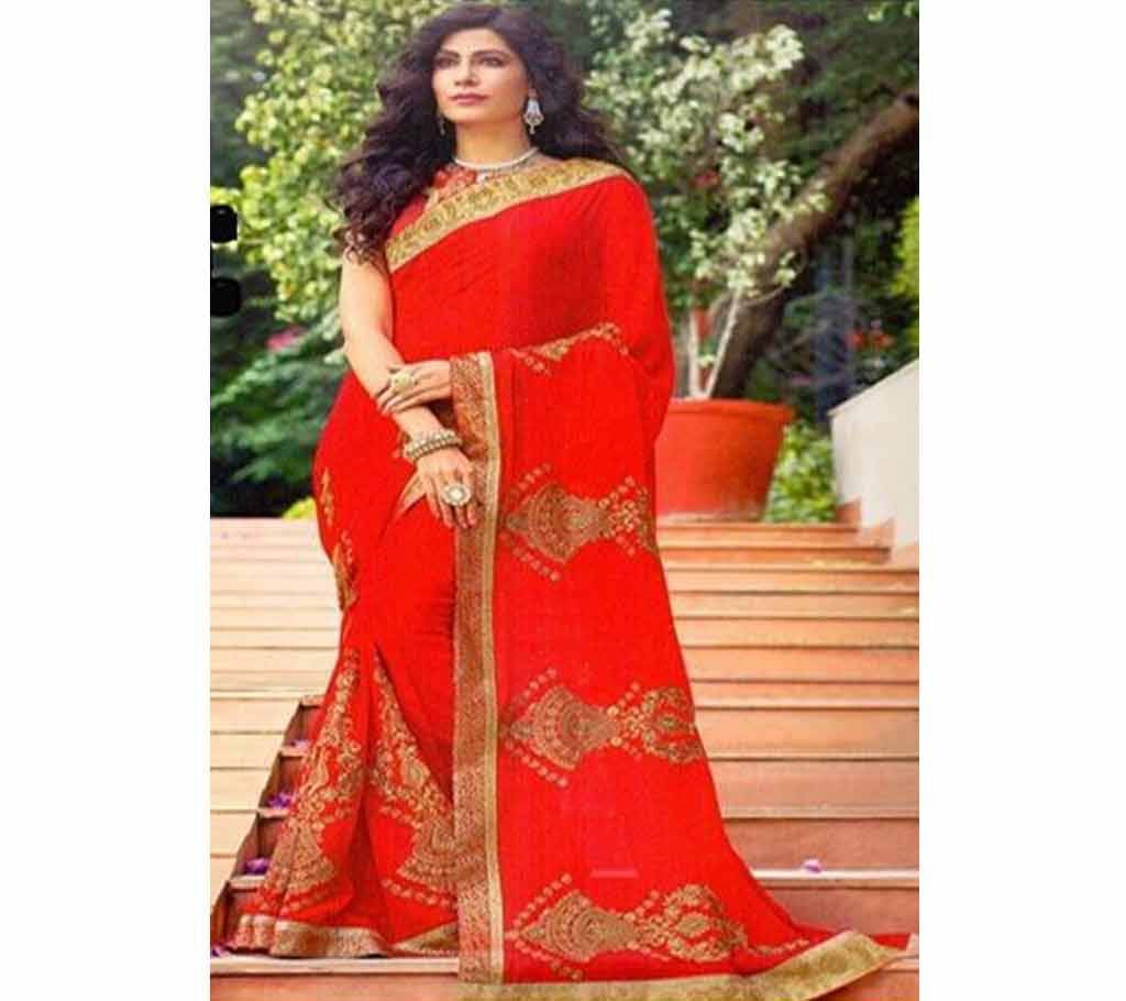 Georgette and embroidery work Saree ssc-731