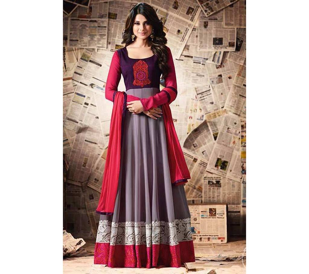 Designer Replica Unstitched Cotton Long Three Piece