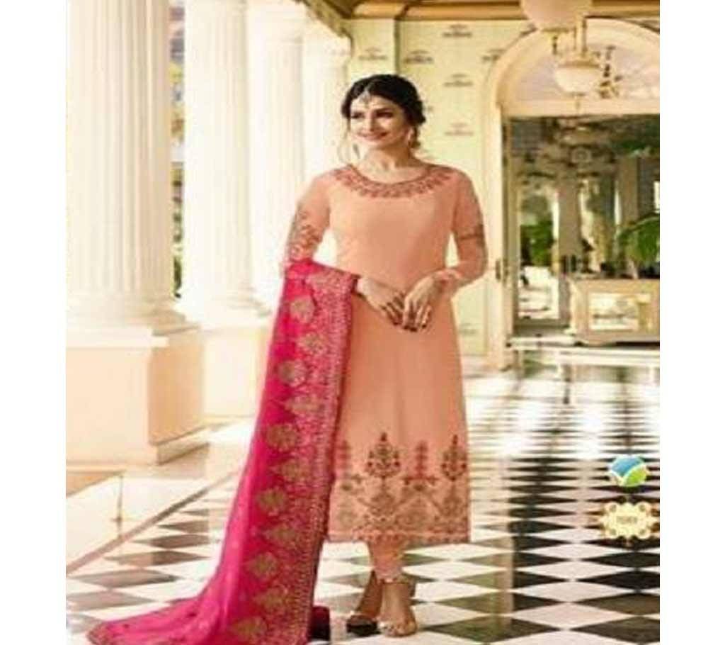 Semi Stitched Georgette Three Piece  For Women 