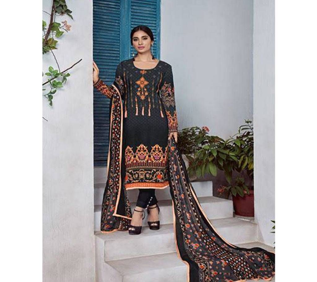 House Of Lawn Semi-Stitched Cotton Three piece