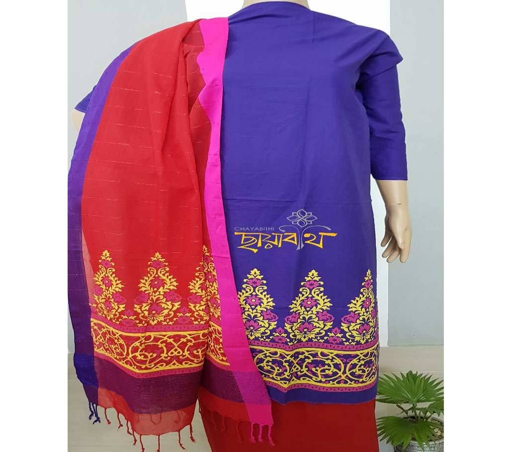 Unstitched TAAT AND SCREEN PRINT Three Piece 