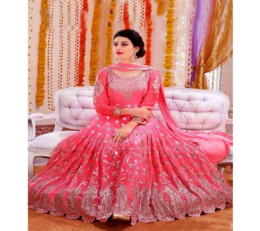 Georgette Unstitched AnarKali  For Women