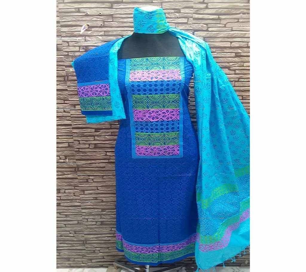 Block Printed Unstitched Cotton Salwar Kameez