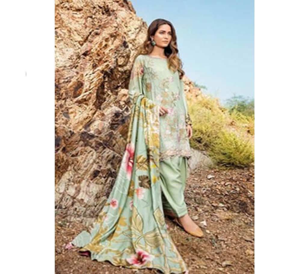 Vintage Vol 1 Cotton Suits Pakistani Style 1004 Aquamarine with Flower Leaf Color