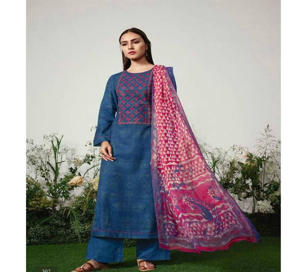 Itrana Harmony - 302 Unstitched Cotton Three-piece
