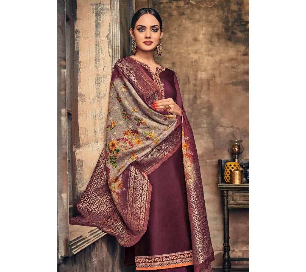 HANSA PRINT HUSNA BANARAS VOL 9 EXCLUSIVE COLLECTION OF SALWAR KAMEEZ DUPATTA SET ( DARKEST MAROON )