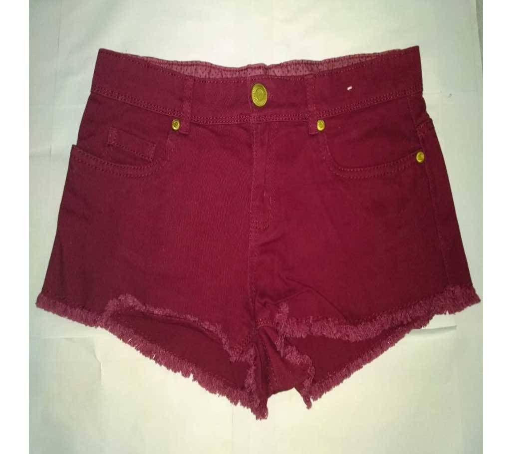 Ladies Colorful Denim Shorts 