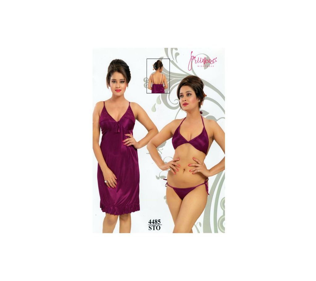 Fashionable Three Part Nighty-4485 STO
