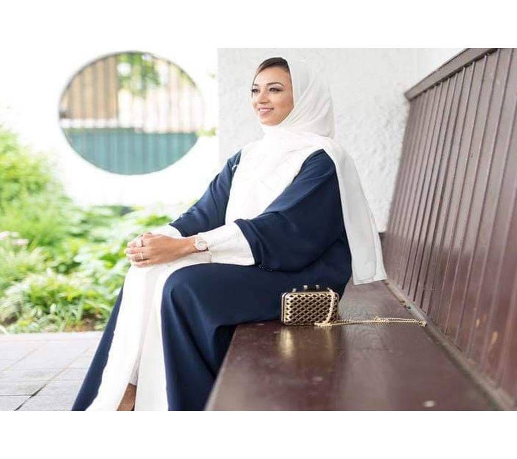 Navy-Blue & White Borka For Women