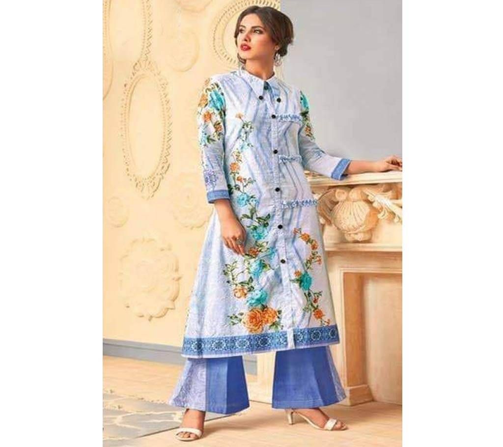 Sky Blue Orange Sea Green Flower Design 3pcs for Women